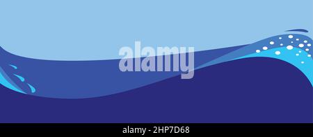 Dunkelblauer Wellenhintergrund Stock Vektor