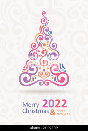 Frohe Weihnachtskarte. Frohes neues Jahr. Stock Vektor