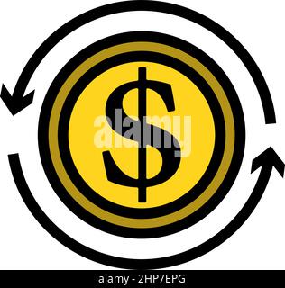 Symbol „Cash Back Coin“ Stock Vektor