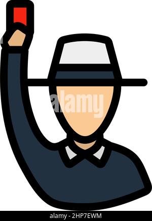 Cricket-Umpire Mit Symbol „Hand Holding Card“ Stock Vektor