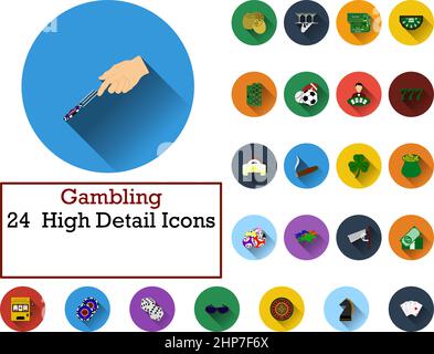Symbol Für Glücksspiele Eingestellt Stock Vektor