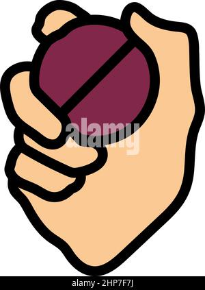 Symbol „Hand Holding Cricket Ball“ Stock Vektor