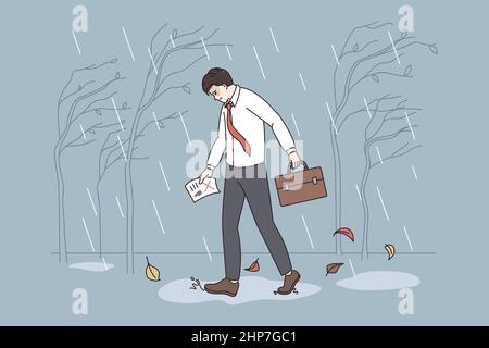 Misserfolg beim Interview und Konzept der negativen Emotionen. Stock Vektor