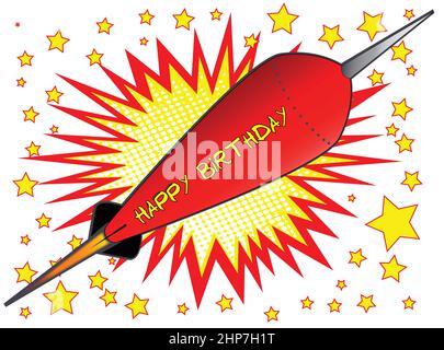 Alles Gute Zum Geburtstag, Star Splash Stock Vektor