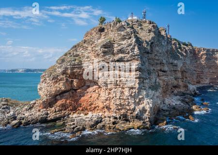 Spitze des Kaps Kaliakra in der südlichen Dobrudscha-Region der nordbulgarischen Schwarzmeerküste Stockfoto