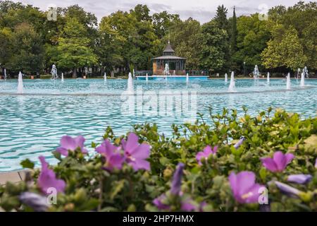 Singende Brunnen im Zar Simeon Park, Plovdiv Stadt, Hauptstadt der Provinz Plovdiv im südlichen Zentrum Bulgariens Stockfoto