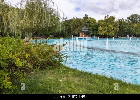 Singende Brunnen im Zar Simeon Park, Plovdiv Stadt, Hauptstadt der Provinz Plovdiv im südlichen Zentrum Bulgariens Stockfoto