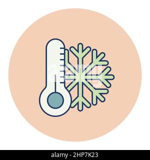 Thermometer und Schneeflocken-Symbol. Thermometer kalt Stock Vektor