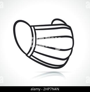 Medizinische Maske dünne Linie Illustration Stock Vektor