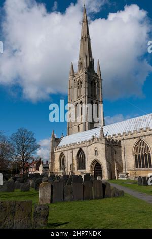 St. Wulfram's Pfarrkirche, Grantham, Lincolnshire, England, Großbritannien. Stockfoto