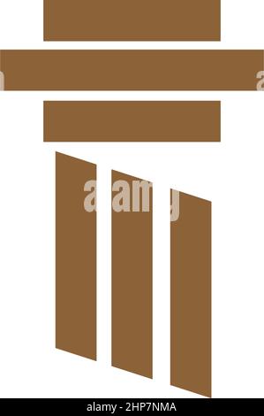 Flache Designvorlage mit Säulen-Symbol-Logo Stock Vektor