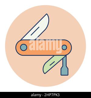 Vektor-Symbol für Jackmesser. Camping-Schild Stock Vektor