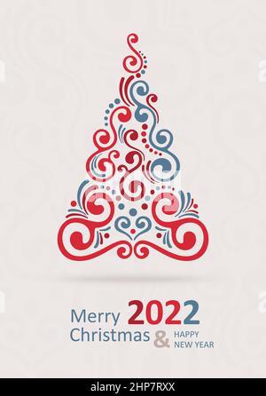 Frohe Weihnachtskarte. Frohes neues Jahr. Stock Vektor