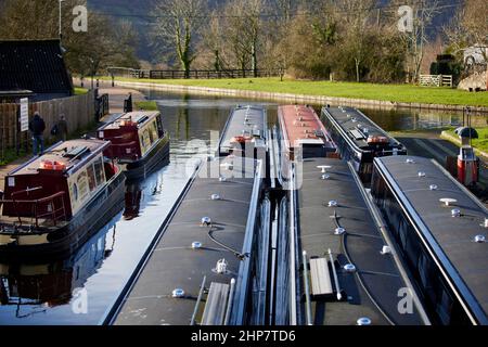 Trevor Basin, Yachthafen in Wrexham, Llangollen Stockfoto