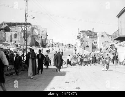 Geschichte des Nahen Ostens: Palästina-Unruhen 1936. Der neue Jaffa Boulevard mit Blick auf die Zollhausgegend Lage: Israel--Tel Aviv ca. 1936 Stockfoto