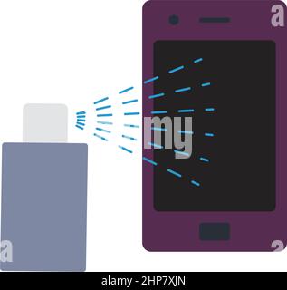 Smartphone-Symbol Des Desinfektionsgeräts Stock Vektor