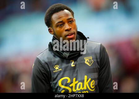 Birmingham, Großbritannien. 19th. Februar 2022. 19th. Februar 2022 ; Villa Park, Aston, Birmingham, West Midlands, England, Premier League Football, Aston Villa gegen Watford; Jeremy Ngakia von Watford während des Vormatches Kredit: Action Plus Sports Images/Alamy Live News Stockfoto