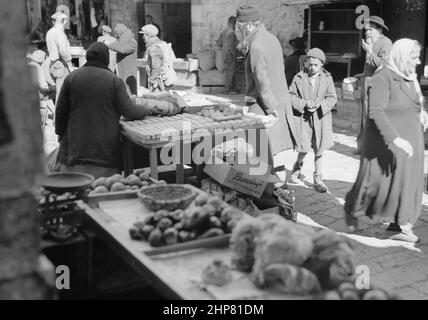 Geschichte des Nahen Ostens: Jüdischer Markt in Mea Shearim Ort: Jerusalem ca. zwischen 1934 und 1939 Stockfoto