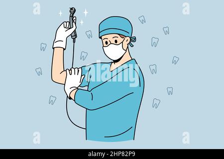 Stomatologie Zahnarzt und Zahnpflege Konzept. Stock Vektor
