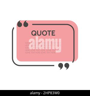 Buntes Anführungszeichen-Feld mit Anführungszeichen Stock Vektor