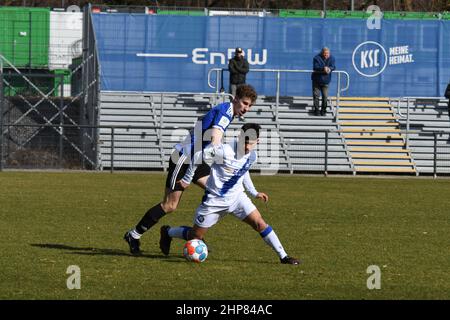 KSC Jugendliga U19 siegt gegen 1 FC Saarbrücken Karlsruher SC A-Junioren Stockfoto