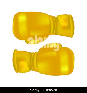 Gold Boxhandschuhe Symbol isoliert auf weißem Hintergrund. Stock Vektor