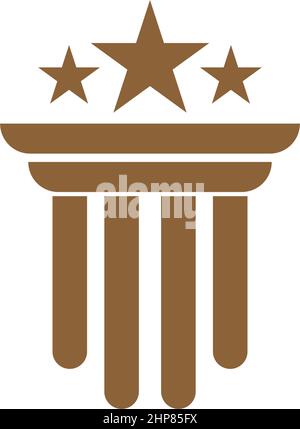 Flache Designvorlage mit Säulen-Symbol-Logo Stock Vektor