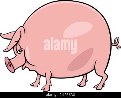 Cartoon pig farm animal Charakter Stock Vektor