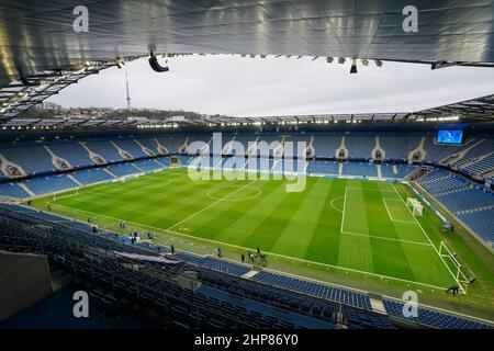 LE HAVRE, FRANKREICH - 19. FEBRUAR: Gesamtansicht des Stade Oceane vor dem Turnier der Tournoi de France 2022 zwischen Finnland und den Niederlanden im Stade Oceane am 19. Februar 2022 in Le Havre, Frankreich (Foto: Rene Nijhuis/Orange Picturs) Stockfoto