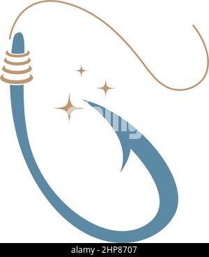 Abbildung des Logos mit Angelhaken-Symbol Stock Vektor
