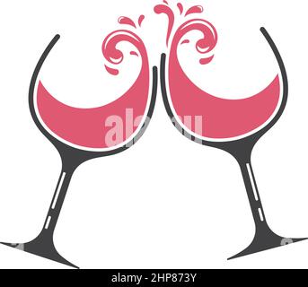 Toasting Weinglas Symbol Vektor Illustration Design Stock Vektor