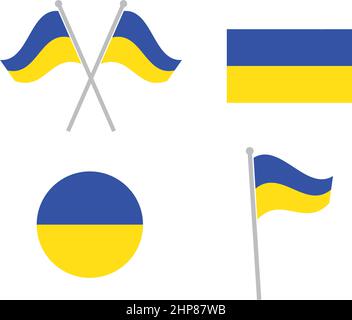 ukraine Flagge Vektor Symbol Illustration Design Stock Vektor