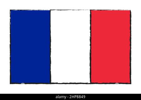 Flagge Frankreich vektor design auf weißem Hintergrund Stock Vektor