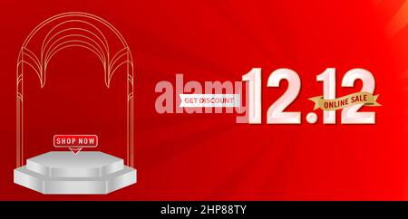 12,12 Verkaufspodium Stock Vektor