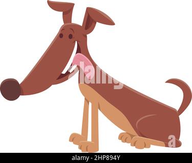 Cartoon Hund Tier Charakter ragt aus seiner Zunge Stock Vektor