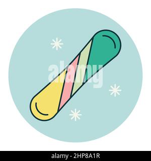 Snowboard-Vektor-Symbol. Winterschild Stock Vektor