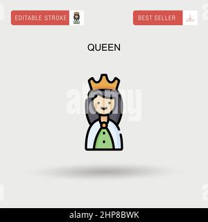 Einfaches Vektorsymbol „Queen“. Stock Vektor