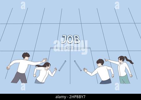Stellenbewerber laufen für Urlaub in der Firma Stock Vektor
