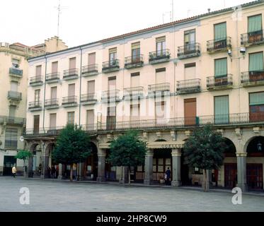 PLAZA MAYOR - CASAS CON SOPORTALES. Lage: AUSSEN. Zamora. SPANIEN. Stockfoto