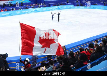 Peking, China. 19th. Februar 2022. Kanada Team Eiskunstlauf : Team-Paare Freilauf während der Olympischen Winterspiele 2022 in Peking im Capital Indoor Stadium in Peking, China . Quelle: Yohei Osada/AFLO SPORT/Alamy Live News Stockfoto