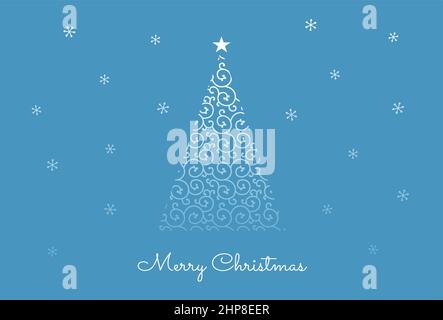 Modische Arabeske Weihnachtsbaum-Weihnachtskarte, Weihnachtselemente Stock Vektor