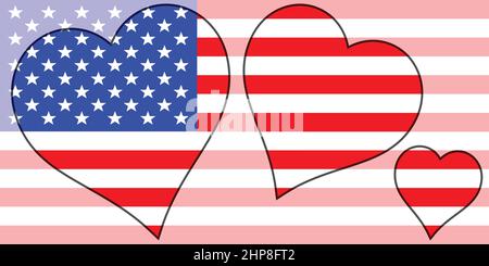 Liebe Heart America Stock Vektor