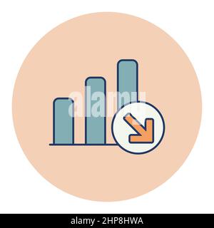 Symbol „Kontur verkleinern“. Büroschild Stock Vektor