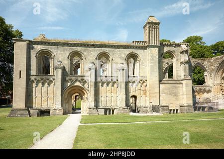 Glastonbury Abbey Ruinen Stockfoto