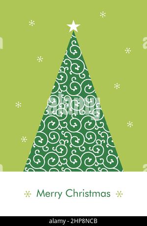 Modische, arabeske Weihnachtskarte mit Weihnachtsbaum Stock Vektor