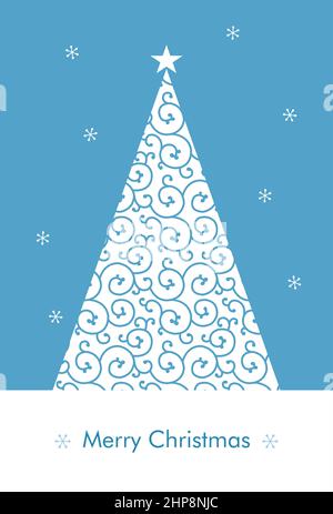 Modische, arabeske Weihnachtskarte mit Weihnachtsbaum Stock Vektor