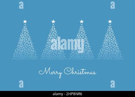 Modische Arabeske Weihnachtsbaum-Weihnachtskarte, Weihnachtselemente Stock Vektor