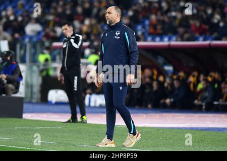 Olympiastadion, Rom, Italien. 19th. Februar 2022. Serie A Championship Football, Roma versus Verona ; Verona Trainer Igor Tudor Credit: Action Plus Sports/Alamy Live News Stockfoto