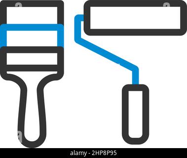 Symbol Für Lackbürsten Im Bauwesen Stock Vektor