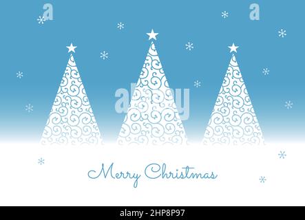 Modische Arabeske Weihnachtsbaum-Weihnachtskarte, Weihnachtselemente Stock Vektor